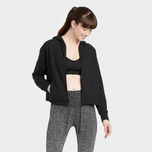 ALL IN MOTION BLACK ATHLETIC CROPPED JACKET